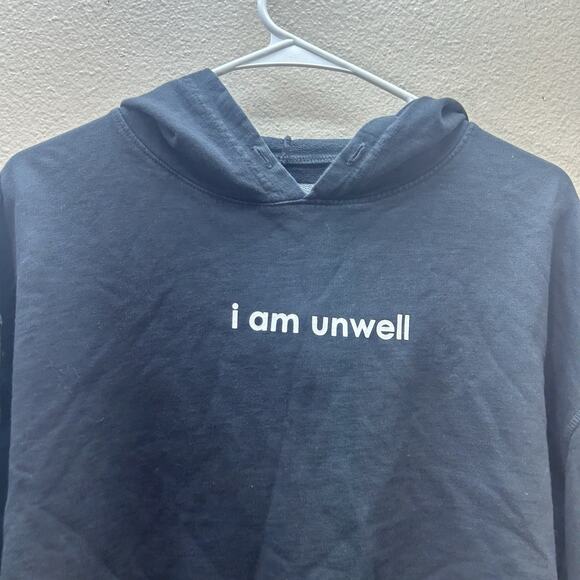 Call Her Daddy cropped hoodie Barstool Sports Chicks Black I Am Unwell Womens L - Picture 2 of 7